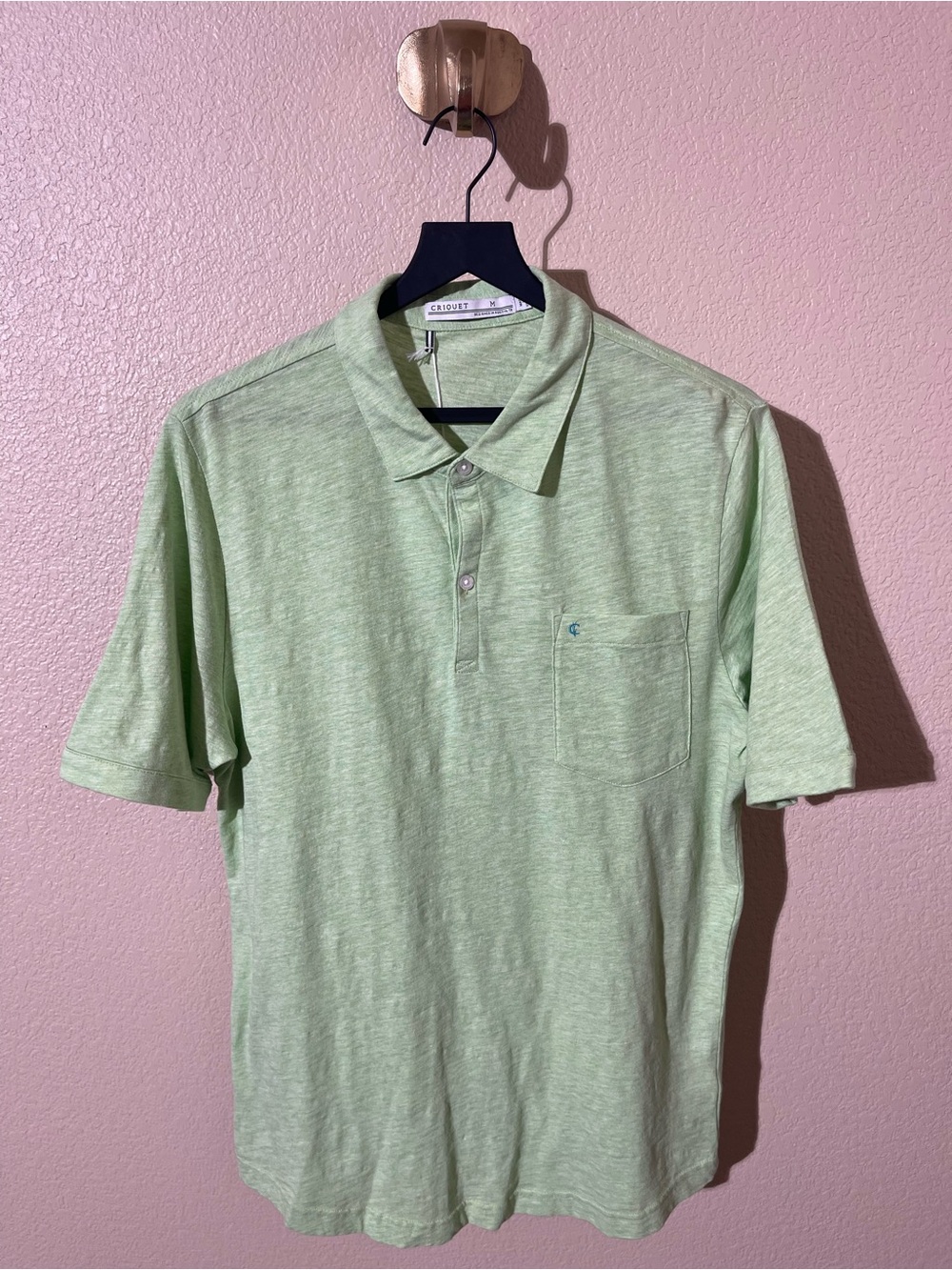 Criquet Light Green Men's Polo Shirt with Chest Pocket